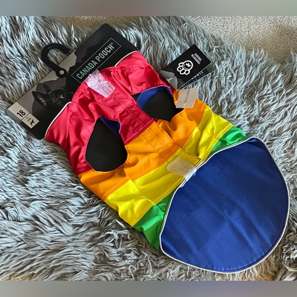 Canada Pooch Rainbow/Pride Torrential Tracker Dog 18” Rain Jacket - Picture 4 of 8